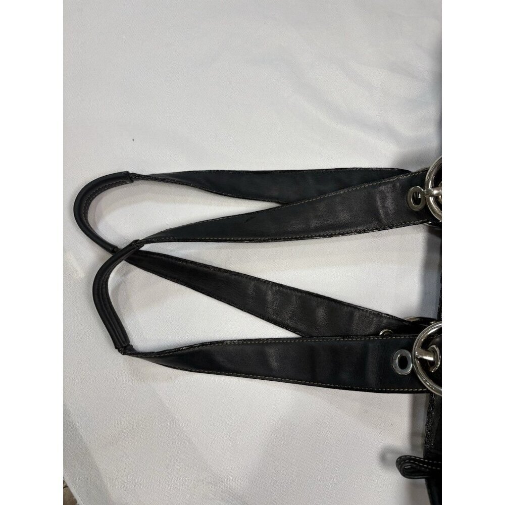 Coach SoHo Large Shoulder Tote 10037 Black Leather with Accent Stitching - Picture 10 of 16